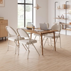 Metal Foldable Chair with and Non-Slip Feet Pads, Pu Party Chairs for Indoors and Outdoors, Room, Dining Room, in 1 Box - 1 of 4