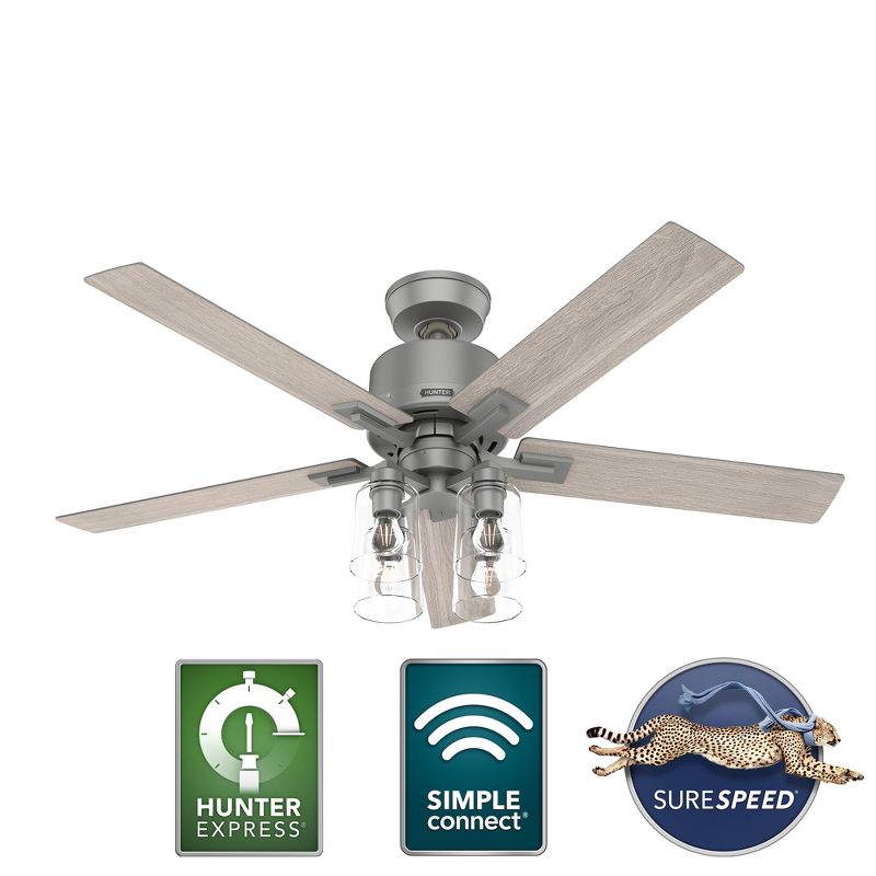 52" Wi-Fi Techne Ceiling Fan with Light Kit and Handheld Remote (Includes LED Light Bulb) - Hunter Fan, 2 of 14