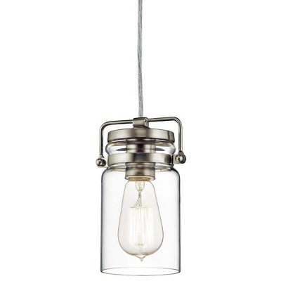 Brushed Nickel Mini Pendant with Clear Glass Shade