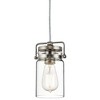 Brinley 7.75" 1 Light Mini Pendant with Clear Glass Brushed Nickel - 3 of 3