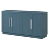Hostack Sideboard Cabinet with Adjustable Shelves and Silver Handles for Dining & Living Room, Antique Blue - 4 of 4