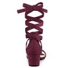 Allegra K Women's Open Toe Block Heel Lace Up Sandals - 4 of 4