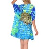 HAPPY BAY Women's Beachwear Swimsuit Coverups for Women Summer Swim Beach Cover Ups for Swimwear Women Bathing Suit Short Dresses 1X-2X Blue Floral - 3 of 3