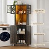 Fredees 67" Tall Farmhouse Storage Cabinet with Auto Sensor LED, USB-C Ports, 2 Cabinets & Removable Shelf for Kitchen & Dining Room - 3 of 4