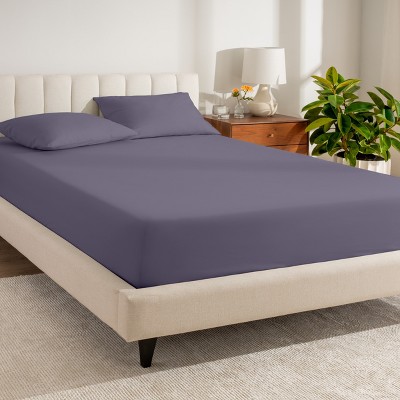 260 Thread Count Organic Cotton Percale Fitted Sheet by Bare Home