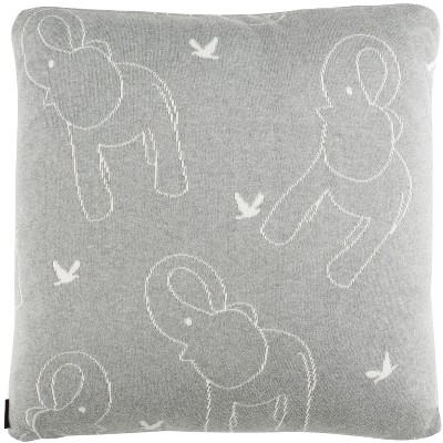 Ella Knit Pillow - Light Grey/Ivory - 20" X 20"  - Safavieh