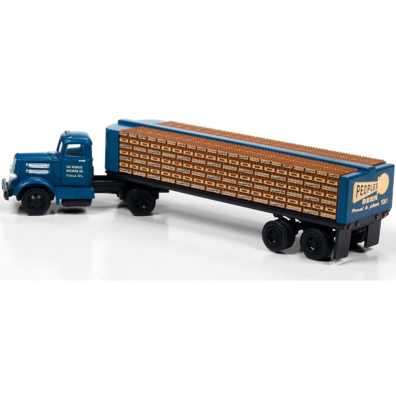 White WC22 Truck Tractor with Bottle Trailer Dark Blue "The Peoples Brewing Co." 1/87 (HO) Scale Model by Classic Metal Works, 2 of 4