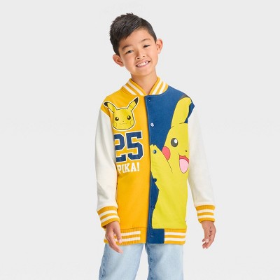 Boys' Pokemon Pikachu Varsity Jacket - Yellow : Target