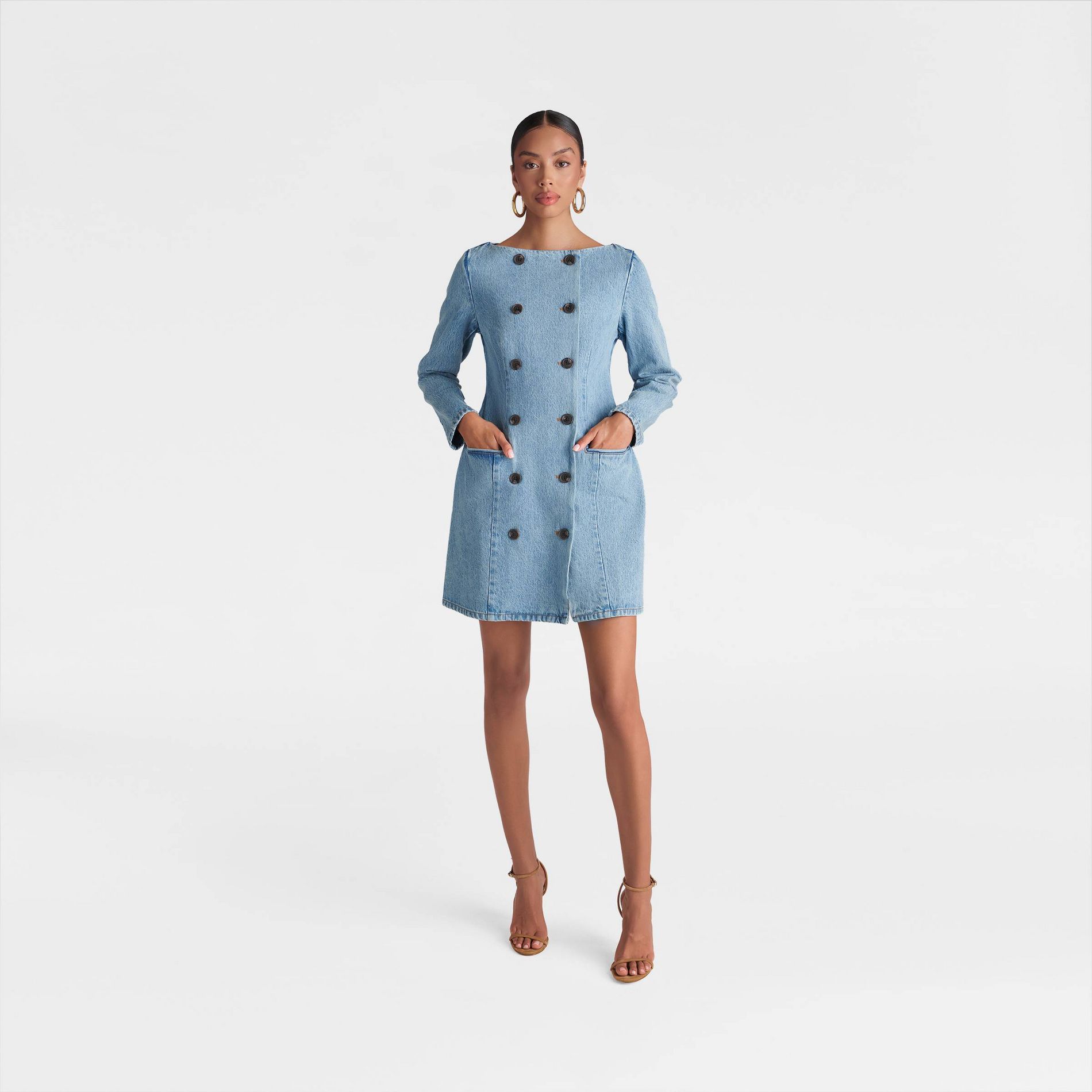 KBB by KAHLANA Women's 'The Tuxedo Mini Dress' - Vintage Wash