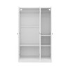 TIRAMISUBEST 3-Door Shutter Wardrobe with Shelves - Mobile Lateral Filing Cabinet Locking Wheels Adjustable Shelf - 4 of 4