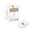 15.75" Rattan End Table With Drawer MDF Modern Nightstand Side Table With Accessories For Living Room Bedroom - 2 of 4