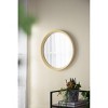 CAVINAS 20" Round Bathroom Mirror,Wall Decor with Frame of Solid Mango Wood,Wall Mounted Mirror for Bathroom,Entryway,Bedroom,Living Room - 2 of 4