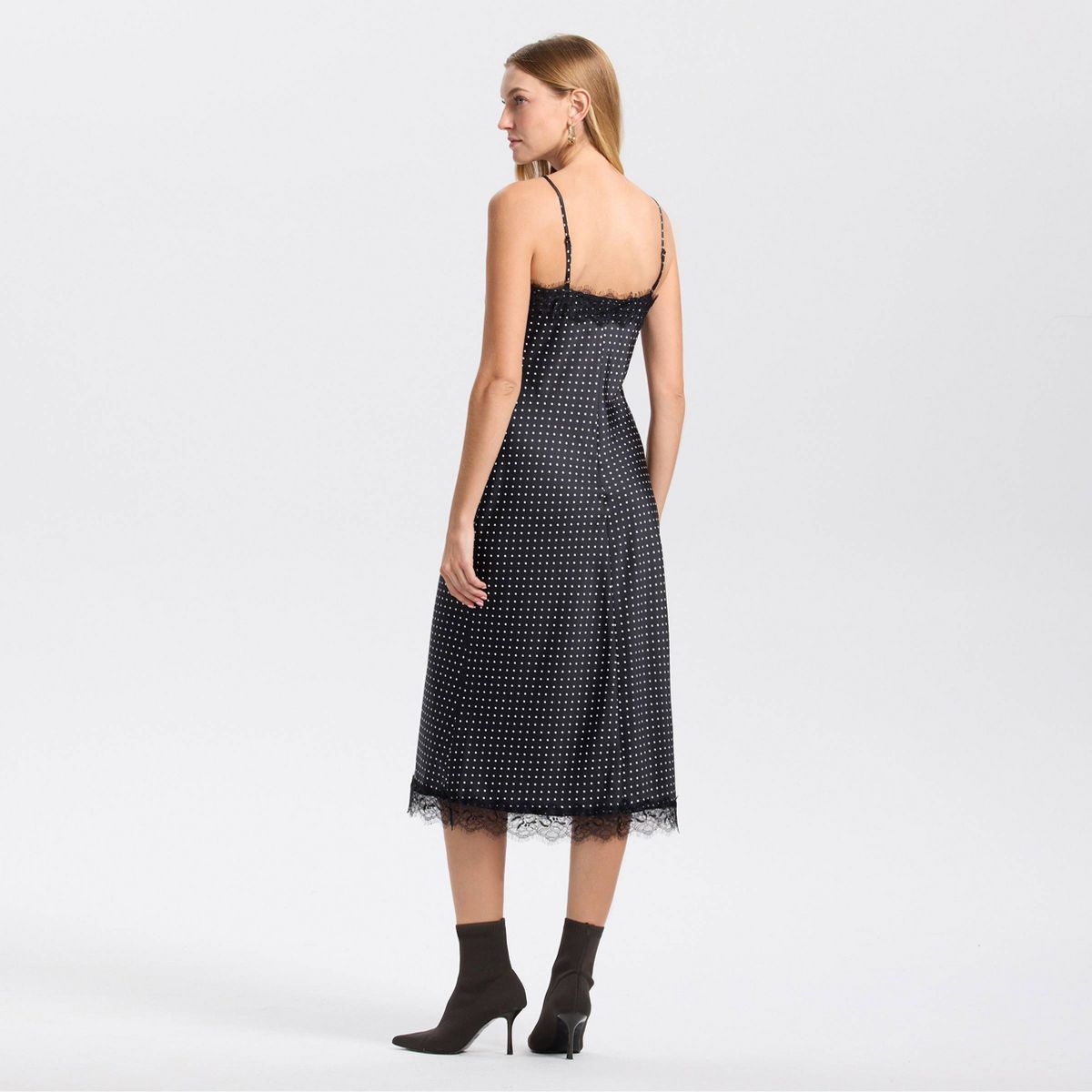 Women's Sleeveless Satin Spray Midi Slip Dress - A New Day™ - thumbnail 2