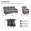 Gymojoy Outdoor Fire Pit Table with Sofa Swivel Chair 6-inch Thick Cushion Furniture Set - 2 of 4
