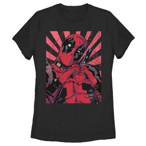 Women's Marvel Deadpool Heart You T-Shirt - 1 of 4