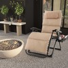 Costway 2PCS Patio Zero Gravity Lounge Chair Cushion Tray Folding Outdoor Recliner Black/Grey/Beige - 2 of 4