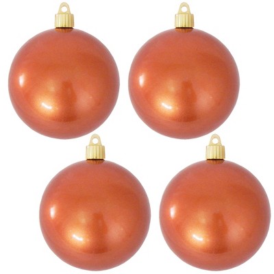 Christmas By Krebs - Plastic Shatterproof Ornament Decoration - Candy Copper, 4 inch (100mm) [4 Count]