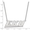 Black Bow Jewelry 10k White Gold Eastern Kentucky Colonels NCAA Necklace 18 Inch - 2 of 4