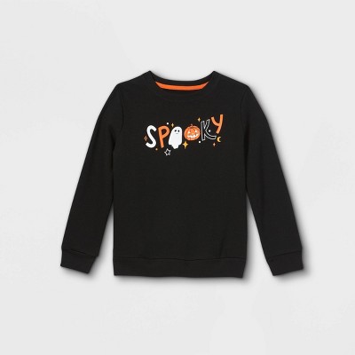 Girls' Halloween Printed Pullover Sweatshirt - Cat & Jack™ Black XS