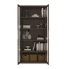 ORRD Rivington 38" Bookcase Cabinet in Walnut - Modern Glass Door Bookcase with 5 Adjustable Shelves for Home Office - 3 of 4