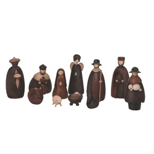 Transpac 4.75 in Multicolor Christmas Whittled Nativity Set of 11 Decorative Objects for Holiday Decor - 1 of 3