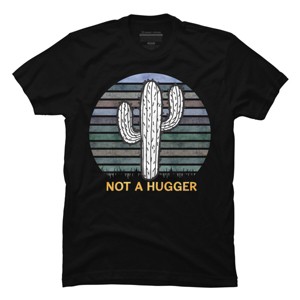 Men's Design By Humans Not A Hugger Vintage TShirt Funny Shirt Cactus Sarcastic Tee By stellaandgrace T-Shirt - 1 of 2