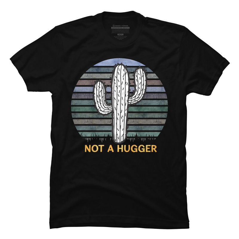 Men's Design By Humans Not A Hugger Vintage TShirt Funny Shirt Cactus Sarcastic Tee By stellaandgrace T-Shirt, 1 of 3