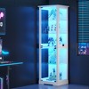 Fredees 70.8" Glass Display Cabinet with Tri-Color Motion LED Light, Storage Shelf Function, 5-Tier Curio with Pop-Up Glass Doors - 4 of 4