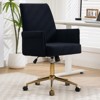 RISOKEYS Ergonomic Desk Chair - Swivel Stripes Velvet Task Chair with Adjustable Height, Wheels & Golden Base for Home Office,Bedroom,Study - 2 of 4