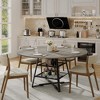 47-Inch Round Dining Table Set for 4-6 - Wooden Kitchen Table with Metal Base & Storage Shelf, Circle Dining Room Table(Only Table) - 4 of 4