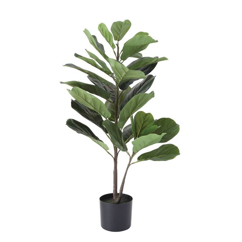3&#39; Artificial Faux Fiddle Fig Leaf Plant Tree in Pot - Storied Home, 1 of 12