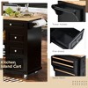 Portable Kitchen Island on Casters with Rubberwood Work Surface and Spacious Storage - 3 of 4