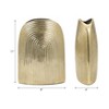 Metallic Aluminum Vase with Textured Arch Pattern - Modern Glam Home & Office Decor for Living Room, Bedroom & Tabletop - Elegant Flower Vase - 2 of 4