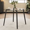 Sapphtopaz Round Dining Table Tempered Glass Kitchen Table Dining Room Table with Metal Base for Dining Room, Small Spaces - 3 of 4