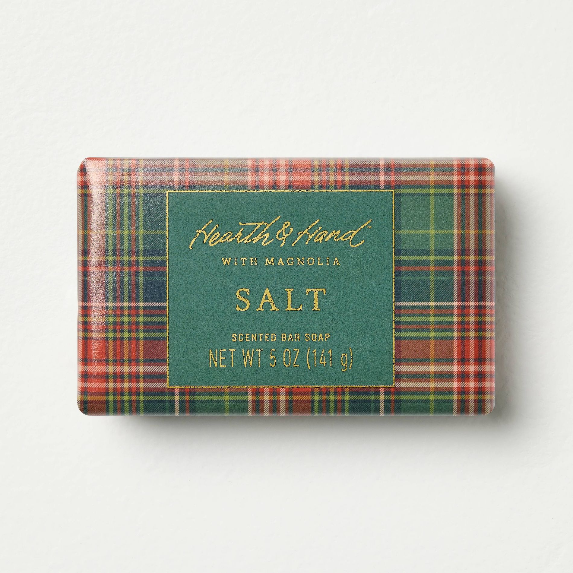 Salt Scented Bar Soap Red/Green Plaid 5oz - Hearth & Hand™ with Magnolia