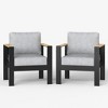 LayinSun Outdoor Patio Furniture Aluminum Armchair, All-Weather Metal Chair with 5" Thick Cushions for Porch, Balcony - 2 of 4