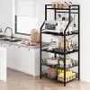 Kitchen Baker’s Rack with Microwave Oven Stand, Industrial Coffee Bar Station with 2 Large Wire Baskets & Storage Shelves - 4 of 4