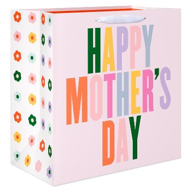 Jumbo Mother's Day Gift Bag, Floral 15"x15" Designed by Spaghetti and Meatballs