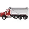 International HX620 Tandem Axle with Pusher Axle OX Stampede Dump Truck Red & Chrome 1/50 Diecast Model by Diecast Masters - 2 of 4
