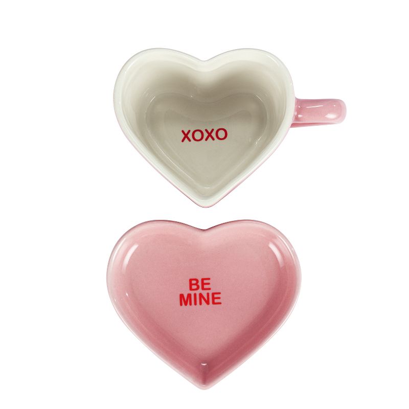 Miss Valentine Ceramic Candy Heart Mug & Saucer, 3 of 6