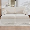 Hrinhom 63.4"W Sofa Bed,Upholstered Chaise Lounge with Cushions-Ivory - 2 of 4