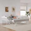 GustoWave Twin Daybed with Pop Up Trundle, Heavy Duty Metal Sofa Bed Frame with Headboards, Space Saving Daybed - 2 of 4