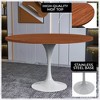LeisureMod Verve Mid-Century Modern Table with a 48" Round MDF Tabletop and White Steel Pedestal Base for Kitchen and Dining Room - 2 of 4