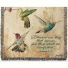 Manual Woodworks and Weavers Woven Hummingbird Blanket – 60x50 Floral and Verse Throw for Cozy Spaces - 3 of 3