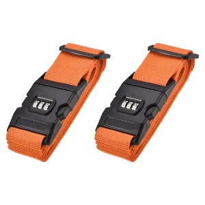 Unique Bargains PP Travel Packing Suitcase Belts with Buckle and Combination Lock 2 Pcs - 1 of 4