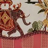 RLF Home Madhubala Glory Pattern "B" Elephant on Sides Window Treatment Valance 3" Rod Pocket 50" x 16" Spice Red - 3 of 3