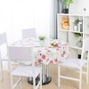 60" Dia Round Vinyl Water Oil Resistant Flower Pattern Printed Tablecloths Red - PiccoCasa - 4 of 4