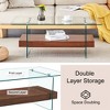 Vynxaria Natural Wood and Glass Coffee Tables - Modern Double-Layer Design - 2 of 4