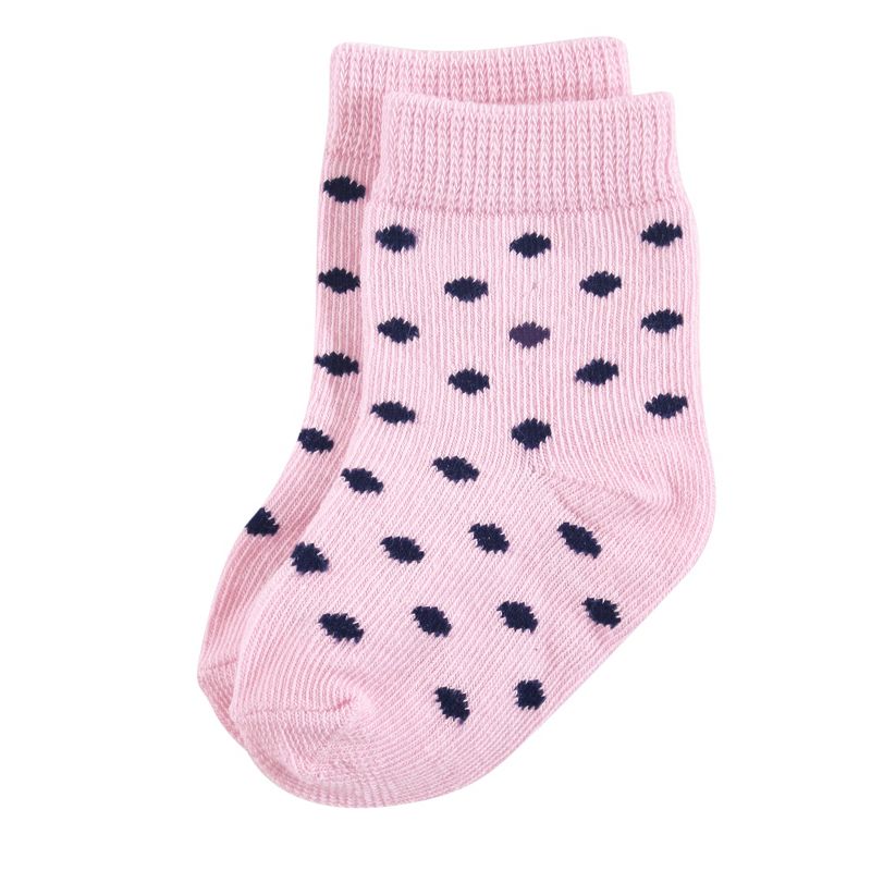 Touched by Nature Baby Girl Organic Cotton Socks, Navy Lt. Pink, 5 of 11