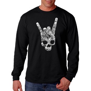 LA Pop Art Men's Word Art Long Sleeve T-shirt - Heavy Metal Genres - 1 of 4
